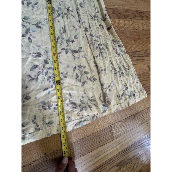 Vintage 80’s 90’s R & K Midi Cottage Core Yellow Floral Dress Sz 14 Pleaded - Picture 9 of 10